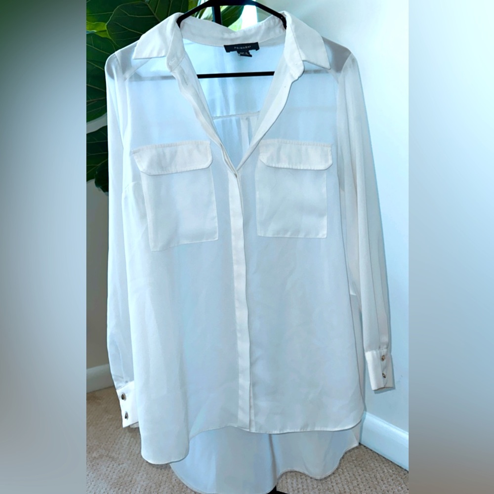 Never before worn white mesh blouse. Very good condition